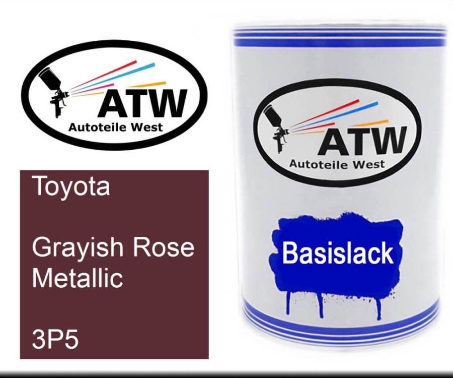 Toyota, Grayish Rose Metallic, 3P5: 500ml Lackdose, von ATW Autoteile West.